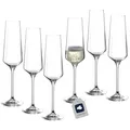 Produktbild: LEONARDO HOME Sektgläser PUCCINI (6er Set) • kratzfeste Sektgläser (280 ml) • Spülmaschinenfest & Langlebig • Zeitlose Champagnergläser für Zuhause & Restaurants • Prosecco-Glas Puccini • 069550