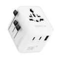 Produktbild: 5 in 1 Reiseadapter Weltweit,Universal Adapter mit USB A,USB C,1 Weltweit Steckdose und 1 USA/JP Steckdose,Travel Reisestecker Internationaler Steckdosenadapter für EU USA UK Canada Japan Australien