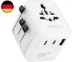 Produktbild: 5 in 1 Reiseadapter Weltweit,Universal Adapter mit USB A,USB C,1 Weltweit
