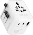 Produktbild: 5 in 1 Reiseadapter Weltweit,Universal Adapter mit USB A,USB C,1 Weltweit