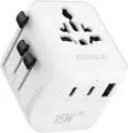 Produktbild: 5 in 1 Reiseadapter Weltweit,Universal Adapter mit USB A,USB C,1 Weltweit