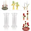 Produktbild: OF Vasen zum selber Dekorieren, Basteln für Blumen, Gestecke und Kerzen-Kerzenhalter Set aus Acryl Glas (2er Groß), Transparent, Wählbar