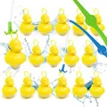 Produktbild: AMLI Enten Angeln | 16x gelbe Entchen mit Öse & Gewicht | Inkl. 2 Angeln | Entenangeln Spiel Wasser groß | Perfekt für Firmenfeiern, Kita, Kindergeburtstag | Schwimmenten für Pool & Jahrmarkt