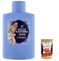 Produktbild: 3x PAGLIERI Felce Azzurra Talco Classico Körperpuder Talkpuder Talkum 200g dose + Italian Gourmet polpa 400g