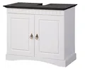 Produktbild: clever-moebel Waschbeckenunterschrank aus Kiefernholz weiß/braun, Badzimmer-Schrank, Badmöbel