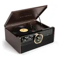 Produktbild: Victrola Empire 6-In-1 Plattenspieler (Espresso) Mit Bluetooth, Radio, CD/Kassette, 3 Geschwindigkeiten, RCA-Ausgang, Kopfhöreranschluss & Integrierten Lautsprechern