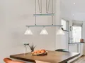 Produktbild: Höhenverstellbare Pendelleuchte 3flammig mit Lampenschirm Glas für über Esstisch