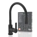 Produktbild: EISL Flexo Schwarz Flexible Spültischarmatur, biegsamer Wasserhahn für die Küche schwarz, hoher Auslauf mit Soft-Touch-Schlauch, 360 Grad schwenkbar, Wasserhahn Küche flexibel, NI186FLBL