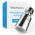 Produktbild: WasserhahnAufsatz in Chrom mit zwei Strahlarten  Drehbarer WasserhahnLuftspru...