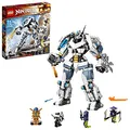 Produktbild: LEGO 71738 NINJAGO Legacy Zanes Titan-Mech, Ninja-Spielzeug zum Bauen mit 4 Minifiguren, darunter Jay als goldene Figur und 2 Geisterkämpfer, bewegliche Actionfigur