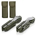 Produktbild: 2 Stück Outdoor Bundeswehr Besteck Edelstahl Campingbesteck Essbesteck Set 6 ...