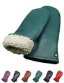 Produktbild: AKAROA ESTD 2019 Lederhandschuhe Damen SUE, Fäustling, italienisches Leder, Futter aus original Neuseeland Lammfell, flaschengruen, S/M - 7