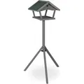 Produktbild: Relaxdays Vogelfutterhaus mit Ständer Tannenholz Grau Grün Wetterfest 139 cm x 70 cm x 60 cm 4,3 kg