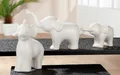 Produktbild: Gilde 3tlg. Set Elefant Figur Porzellan Weiß Glasiert Dekorativ Geschenk