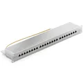 Produktbild: deleyCON CAT6 Patchpanel 24 Port Netzwerk Verteilerfeld geschirmt LSA Grau