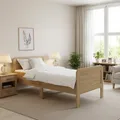 Produktbild: Komfortbett 100x200 cm Seniorenbett Holzbett höhenverstellbar Eiche Homestyle4u