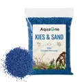 Produktbild: AquaOne Aquarium Kies Sand 5 kg I Bodengrund hell schwarz bunt fein mittel grob I Aquariumkies Premium Qualität I Quarzsand Aquariumkies Deko Aquascaping Körnung (blau 2-3mm)