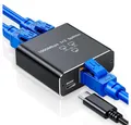 Produktbild: Bundviel LAN Splitter 1 auf 2 Gigabit Ethernet Switch 2-Port Verteiler Netzwerk-Switch