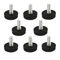 Produktbild: sourcing map 8 Stück Verstellbare Möbelfüße kleine Stellfüße Nivellierfuß Tischgleiter M6（5.8mm） x 15 mm Gewinde Schwarz
