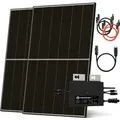 Produktbild: Solarway Balkonkraftwerk 800W mit Envertech Wechselrichter Steckdose Komplettset 2x 440W Solarmodule Solaranlage Ziegeldach Halterung