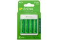 Produktbild: GP Batteries USB Akku-Ladegerät AA / AAA + 4x AA-Akku ReCyko Akku-Set Mignon 2100 mAh (1,2 V, 5 St), Kompakt Lader E411 + 4x AA 2100mAh Mignon LR06 LR6 Batterie Accu