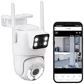 Produktbild: 7links Outdoor Kamera: Dual-Objektiv-IP-Außen-Kamera, 2X 2K, 3MP, Pan-Tilt, 360°, WLAN, IP54 (Cameras, 2K-Überwachungskamera, Funk Bewegungsmelder)