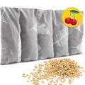 Produktbild: Kirschkernkissen Mikrowelle 55x20 cm - Körnerkissen Nacken Schulter - Wärmekissen Mikrowelle - Nackenwärmer - Kirschkernkissen groß - Körnerkissen Mikrowelle - Feder grau