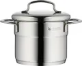 Produktbild: WMF Mini Kochtopf klein 12cm, Metalldeckel, Fleischtopf 1,0l Cromargan Edelstahl poliert, Induktion, stapelbar, ideal für kleine Portionen oder Singlehaushalte