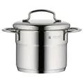 Produktbild: WMF Mini Kochtopf klein 12cm, Metalldeckel, Fleischtopf Induktion 1l, Cromargan Edelstahl, stapelbar, für kleine Portionen, Singlehaushalte