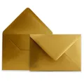 Produktbild: 50 Briefumschläge DIN C6 Gold  11,4 x 16,2 cm  Kuverts mit 90 g/m² Nassklebun...