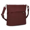 Produktbild: Zwei Damen Handtasche Mademoiselle.M M8 Crossbody Bag 3 L Umhängetasche aus Kunstleder mit Geheimfach & Hauptfach mit Reißverschluss, inkl. kurzem & langen abnehmbaren Schultergurt (rubin)