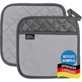 Produktbild: LauterSchutz Topflappen LS104s, Baumwolle, grau, 20 x 20 cm, waschbar, 2 Stück