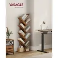 Produktbild: VASAGLE Bücherregal, Standregal mit 8 Ebenen, in Baumform, aus Holz, für Wohnzimmer, Home Office und Büro, Vintage