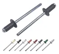 Produktbild: Marcopol (100 Stück) Lackierte Blindnieten 4,0 x 8 mm, Kuppelkopf, DIN 7337, Aluminiumniete und Stahldorn, Pop (100, Anthrazitgrau RAL 7016)