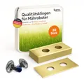 Produktbild: BEOS® 30 x Premium Titan Ersatzmesser + Schrauben mit Sicherung - Ersatzklingen für Premiummarken Worx, LandXcape, Zoef Robot, Einhell, Kress – 0,9 mm Blattstärke für langes Rasenmäher Vergnügen -