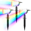 Produktbild: Linkind Halloween Bunte Solar Gartenleuchte für außen, RGB & Weiß 10 Modi Solar Außenlampen mit Ladeindikator & Ultra-lange Leuchtdauer, Winterfest Solarstrahler für Party, Weihnachten, 3 Stück