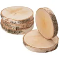 Produktbild: Große Holzscheiben zum Basteln oder Dekorieren - 5 Stück naturbelassene Baumscheiben ca. 20 cm (18 - 22 cm) Durchmesser aus Birkenholz - runde Holz Birkenscheiben als Holzdeko Holzplatten
