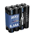 Produktbild: ANSMANN Akku Micro AAA 1050 mAh 1,2V NI-MH, 8 Stück, wiederaufladbar, ideal für Kamerablitz, ferngesteuerte Autos, Kameras, Radio, hohe Kapazität