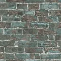 Produktbild: Tapete Vlies Backstein Wand braun türkis Erismann Imitations 6318-18 (2,99€/1qm)