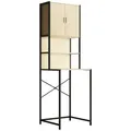 Produktbild: Waschmaschinenschrank Edino ca. 64x189x48 cm Eiche/Schwarz