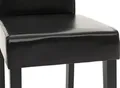 Produktbild: Esszimmerstuhl Littau, Küchenstuhl Stuhl, Leder schwarz, dunkle Beine