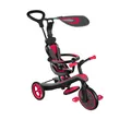 Produktbild: GLOBBER Explorer Trike 4in1 in Rot – Dreirad, Laufrad und Kinderwagen in 10/8,5 Zoll – TPR-Sitz – höhenverstellbares Kinderfahrzeug