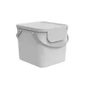 Produktbild: Rotho Albula Abfallbehälter 50l mit Deckel, als Schwing- oder Klappdeckel verwendbar, Kunststoff (PP recycelt), weiss, 40l (40.0 x 35.8 x 34.0 cm), Nicht zutreffend