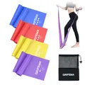 Produktbild: GRIFEMA Fitnessbänder [4er Set], Gymnastikband mit 4 Widerstandsstufen, Fitnessband mit Tragetasche & Übungsanleitung, Resistance Bands für Yoga, Pilates, Blau, Rot, Gelb, Violett