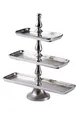 Produktbild: MichaelNoll Etagere XL 3-Stöckig Dekoteller Schale - Servierplatte Groß aus Metall Aluminium - Silber Deko Dekoration für Wohnzimmer und Küche - Tischdeko Esstisch Hochzeit Weihnachten 50 cm
