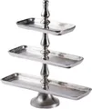 Produktbild: MichaelNoll Dekoetagere Etagere XL 3-Stöckig Servierplatte Groß aus Metall Aluminium - 50 cm