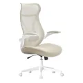 Produktbild: SONGMICS Bürostuhl, Schreibtischstuhl, ergonomische Rückenlehne, höhenverstellbar, hochklappbare Armlehnen, Drehstuhl mit Kopfstütze, bis 150 kg belastbar, cappuccinobeige OBN088K01