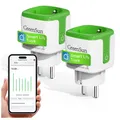 Produktbild: GreenSun WLAN Steckdose mit Stromzähler 2,4 GHz 16A 2er