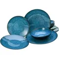 Produktbild: Creatable Tafelservice Capri, Blau, Schwarz, Petrol, Keramik, 12-teilig, Abstraktes, lebensmittelecht, stapelbar, Essen & Trinken, Geschirr, Geschirr-Sets, Tafelservice