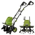 Produktbild: TRUTZHOLM Elektro-Bodenhacke 24 Stahlmesser 45cm breit 22 cm tief 1500W Netzbetrieb Transporträder klappbar Gartenfräse zur Bodenbearbeitung